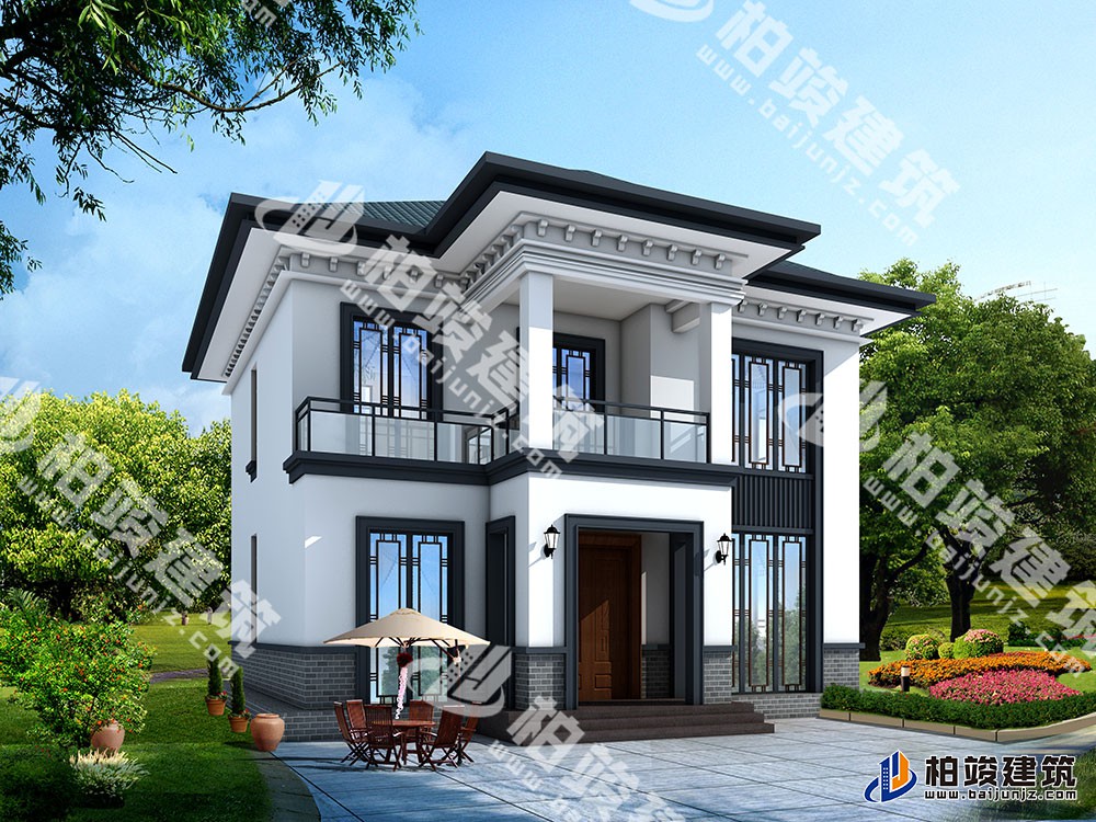 新款農村自建二層別墅設計圖，新中式風格，戶型布局實用