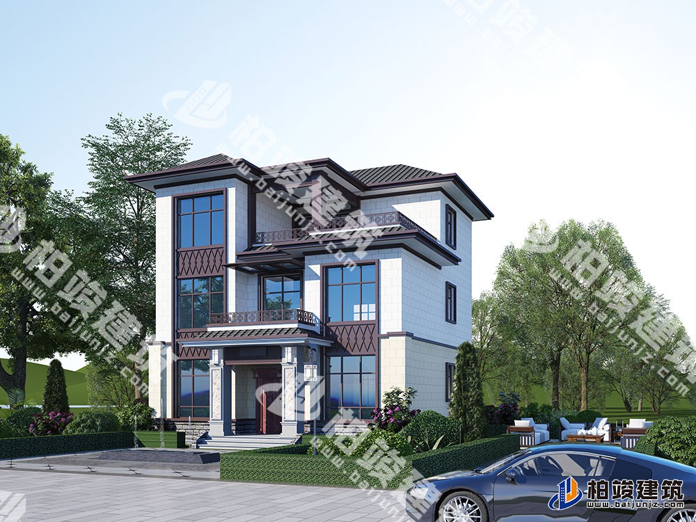 農村三層新中式自建房設計圖，典雅大氣，室內配置完善