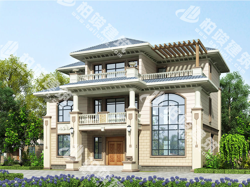 三層簡(jiǎn)歐風(fēng)別墅設(shè)計(jì)圖紙，現(xiàn)代感田園墅居