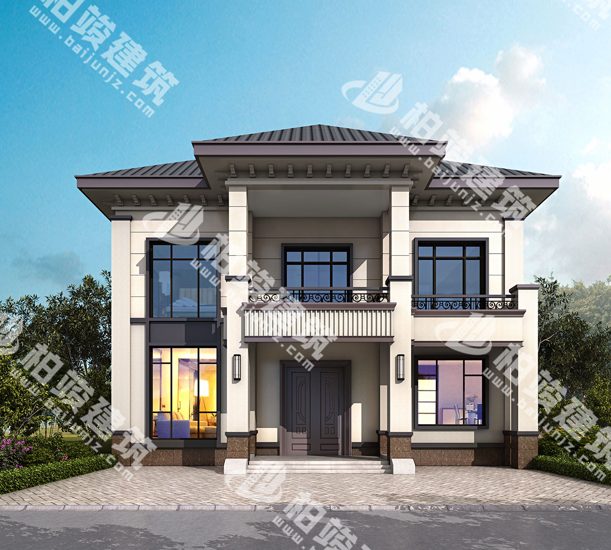 造價(jià)26萬(wàn)，帶柴火房的二層簡(jiǎn)歐風(fēng)農(nóng)村自建房設(shè)計(jì)圖