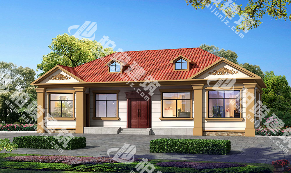 農(nóng)村一層別墅設(shè)計圖，造價僅12萬，簡雅歐風(fēng)，內(nèi)部五室