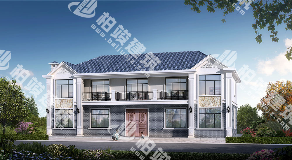 農(nóng)村二層簡歐風(fēng)別墅設(shè)計圖，內(nèi)部11室，帶備用房