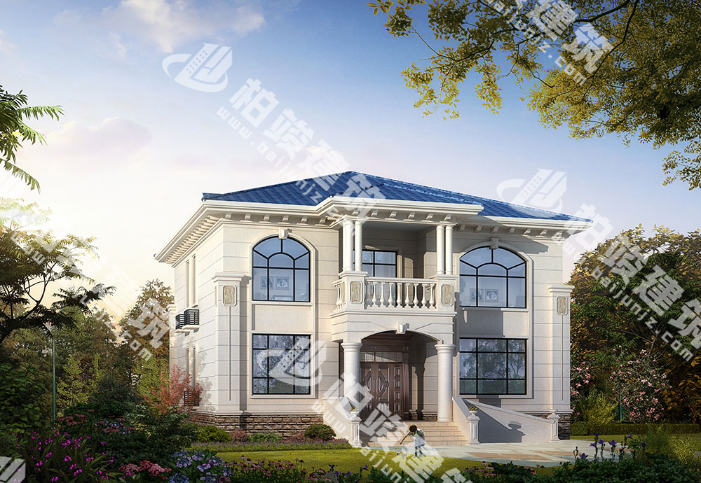 農(nóng)村自建房設(shè)計圖，二層簡歐風(fēng)格，帶堂屋、神龕位、坡道，設(shè)計極富細(xì)節(jié)