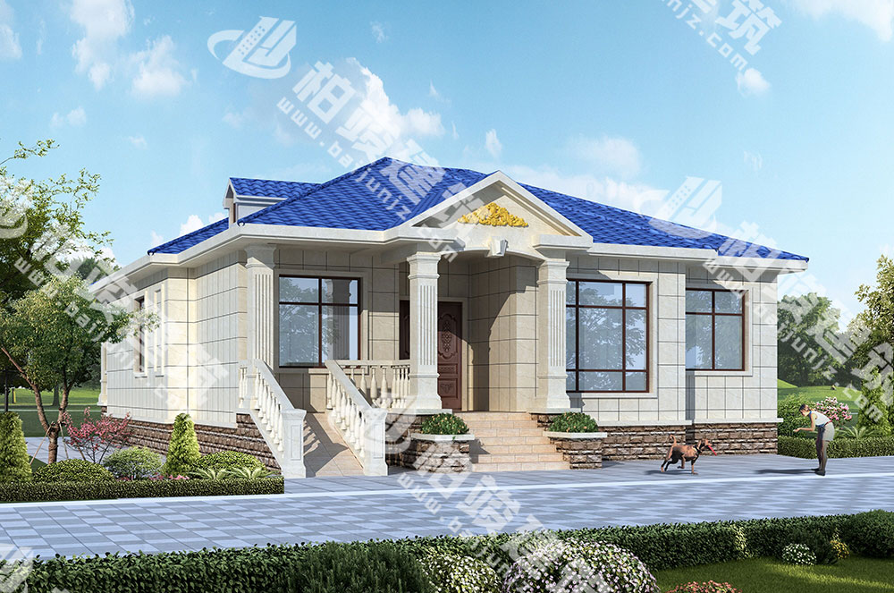 農(nóng)村一層自建房設(shè)計圖，典雅簡歐風(fēng)格，設(shè)計經(jīng)典實用