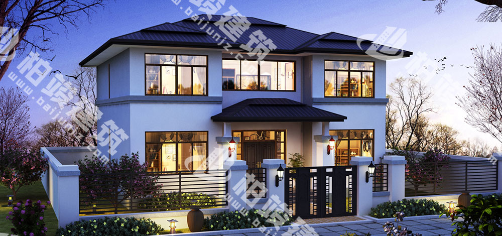 農(nóng)村二層樓房設(shè)計，客廳餐廳雙挑空，內(nèi)部6室