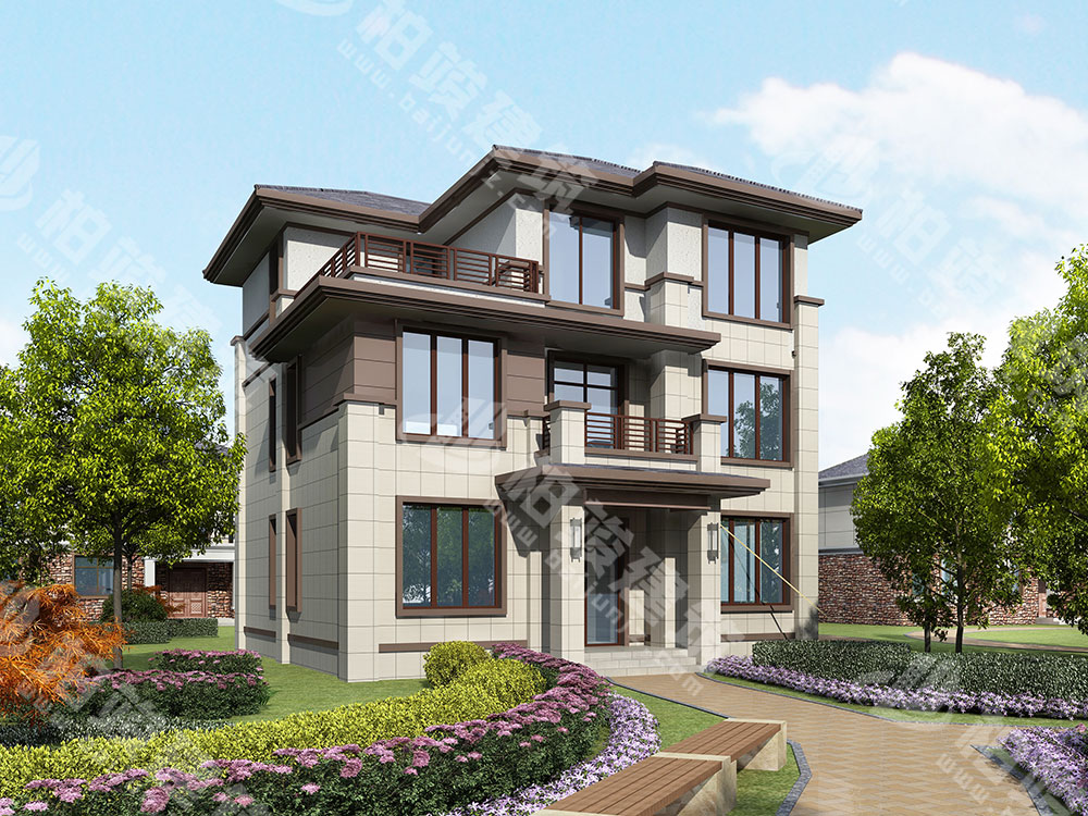 農(nóng)村三層自建房設(shè)計圖，優(yōu)雅新中式風(fēng)格，小占地大面積