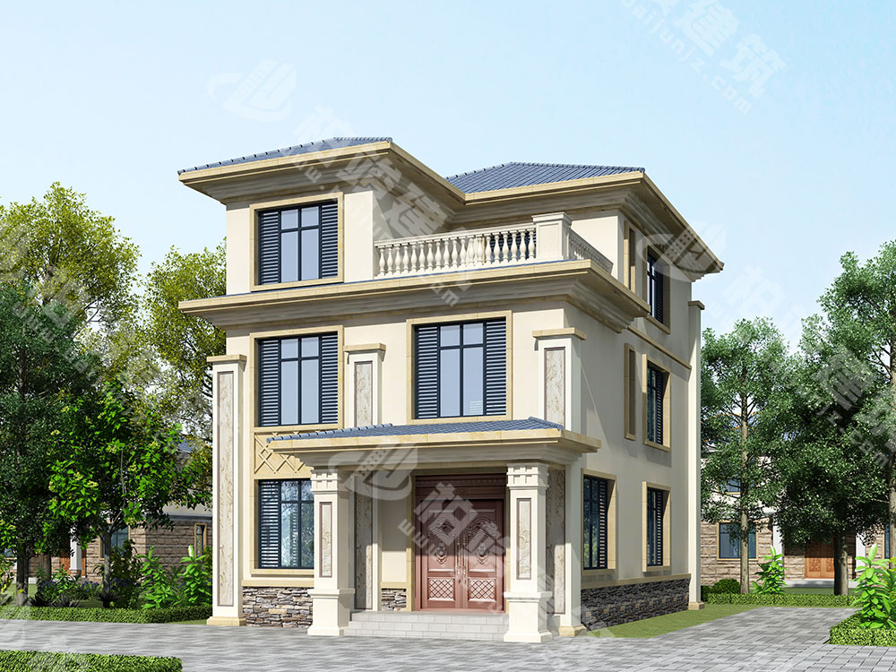 鄉(xiāng)村小別墅圖紙，三層簡(jiǎn)歐風(fēng)格，設(shè)計(jì)簡(jiǎn)單，布局緊湊，實(shí)用上選