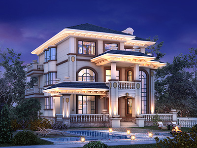 農(nóng)村配電梯房建筑圖紙，三層中式豪奢，定格優(yōu)雅藝墅生活