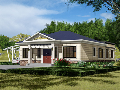 一層歐式農(nóng)村別墅設(shè)計(jì)圖，歐式簡(jiǎn)約風(fēng)格，一家人的神仙居所！