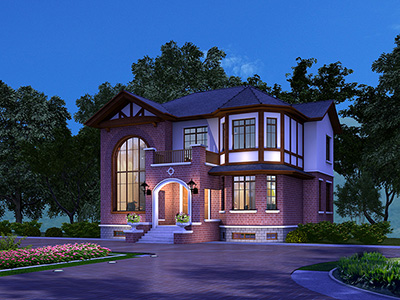 農(nóng)村英式別墅設(shè)計(jì)圖，帶地下室，奢華氣派倍有面！