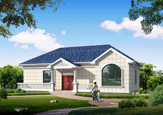 全村的房子中有一道靚麗的風(fēng)景線，淡藍(lán)色的屋頂實(shí)在賞心悅目！