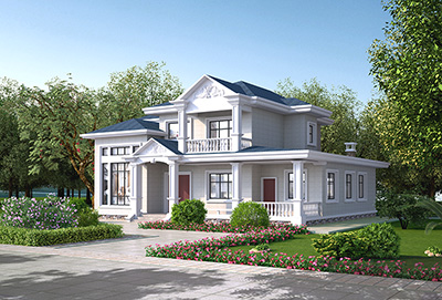 兩層別墅的設(shè)計(jì)圖紙，外形美觀，內(nèi)部功能齊全