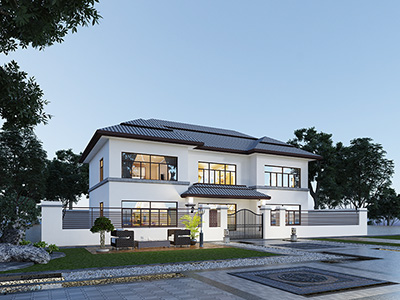 互幫互助的兩兄弟，建筑雙拼別墅設(shè)計(jì)