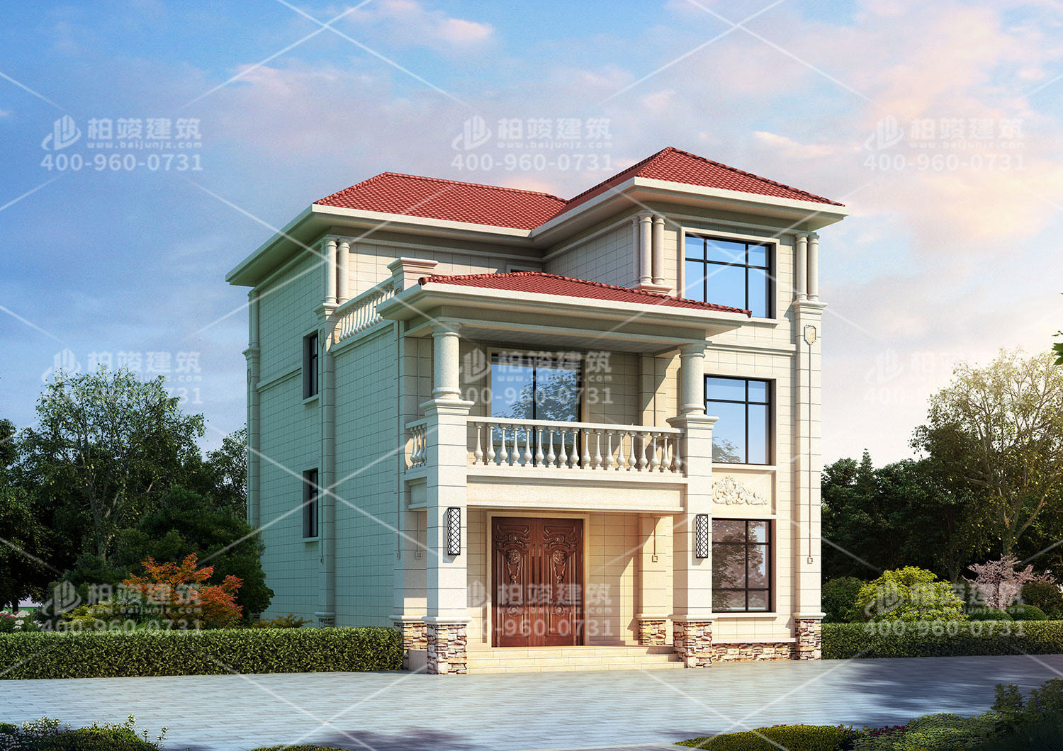 三層自建房圖紙時尚非凡，特色感十足。