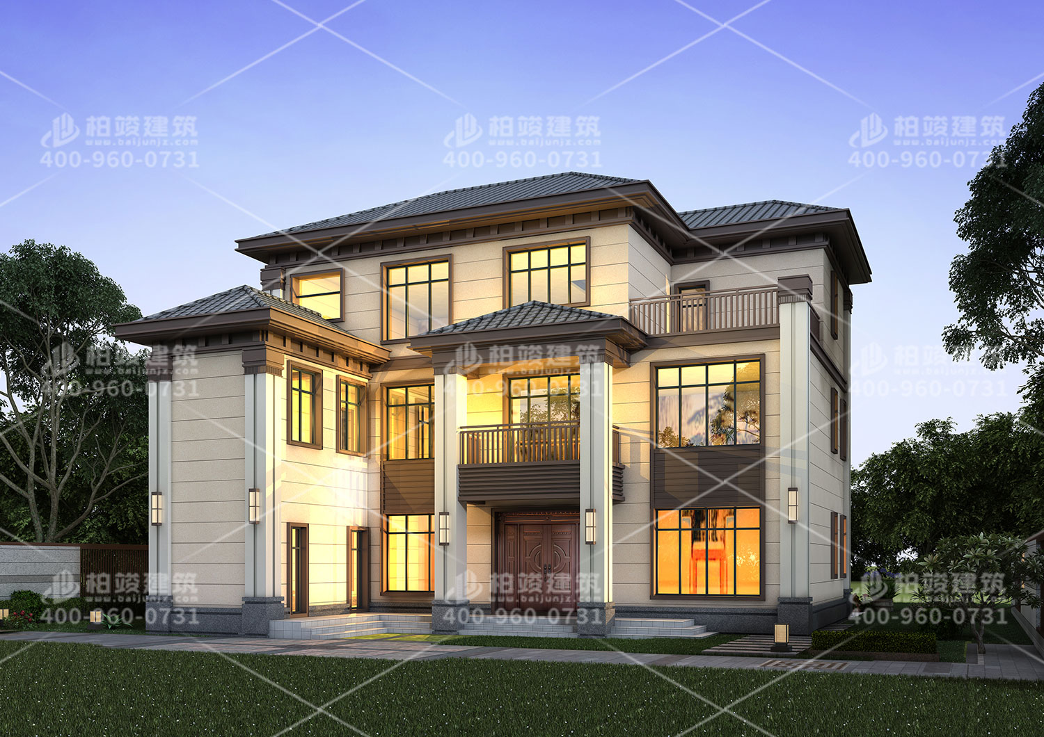 三層農(nóng)村自建房設(shè)計圖，帶特色的外觀讓人喜愛。