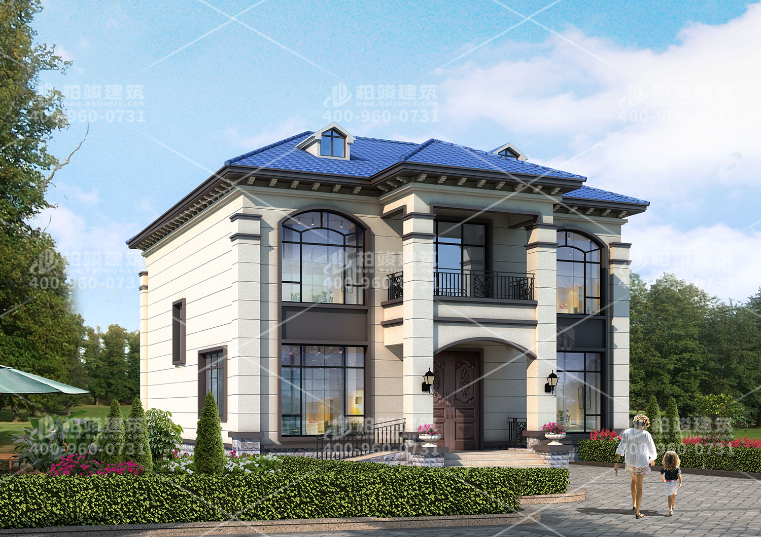 農村二層中式風格設計，帶老虎窗空間通透。