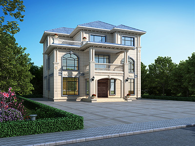 三層歐式自建房設(shè)計圖，別墅戶型圖欣賞。