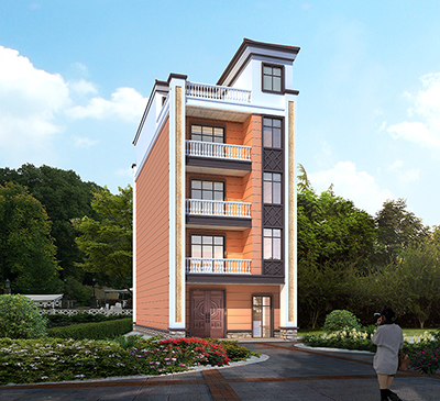 五層別墅外觀效果圖，獨(dú)棟別墅。