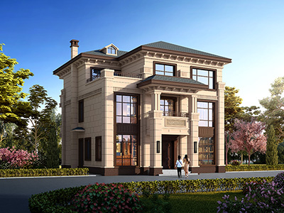 三層房屋設(shè)計(jì)圖，占地150平，帶老虎窗。