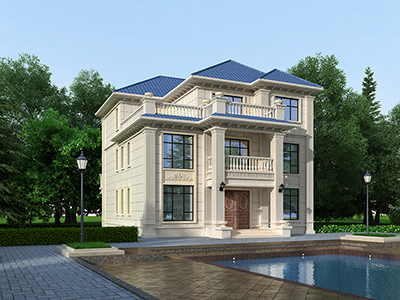 三層樓房設計圖，簡單大方的歐式風格。