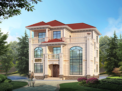 鄉(xiāng)村房屋設計圖三層，客廳中空非常漂亮。