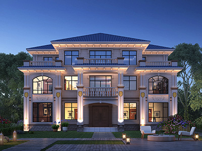 三層房屋設計圖，帶烤火房。