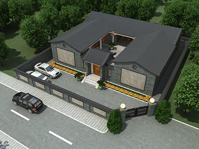 中式四合院房屋設(shè)計圖大全，帶內(nèi)外小院子。