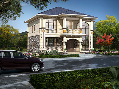 二層歐式樓房設(shè)計圖，有大自然氣息的住所。