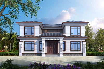 中式二層樓房設計圖，占地面積194平。