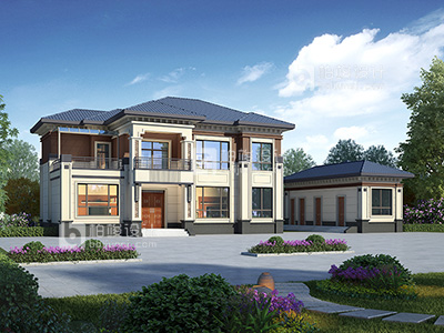 二層房屋設計圖，歐式風格設計。