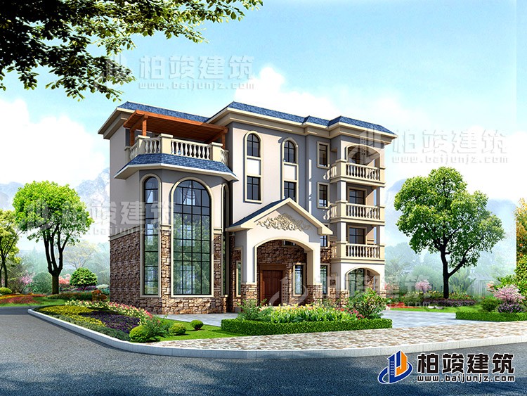 豪華歐式四層大型別墅設(shè)計(jì)圖紙，高端大氣上檔次！BZ402-簡(jiǎn)歐風(fēng)格