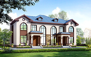 二層雙拼簡約復(fù)式兄弟別墅設(shè)計圖，非常適合農(nóng)村倆兄弟