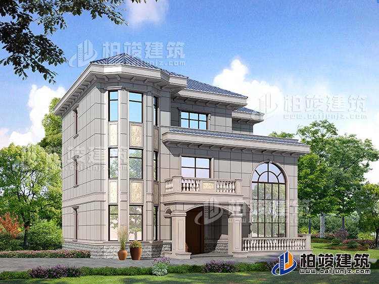 鄉(xiāng)村歐式別墅三層復(fù)式別墅設(shè)計(jì)效果圖及平面圖BZ356-簡(jiǎn)歐風(fēng)格