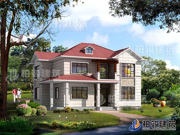 2019新款農(nóng)村15萬元二層小樓圖，占地118平米左右BZ276-簡歐風格