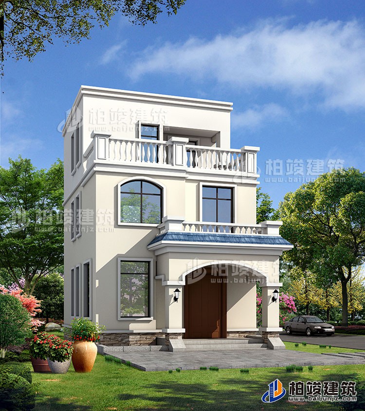 歐式三層樓房設(shè)計圖，三層新農(nóng)村樓房圖紙BZ353-簡歐風(fēng)格