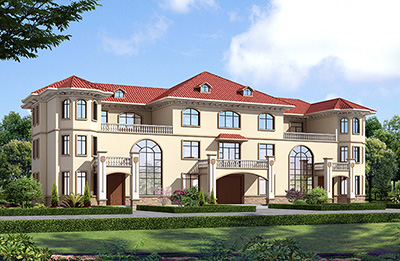 新款農(nóng)村三拼三戶別墅設(shè)計圖及效果圖三層戶型，外觀靚麗新穎