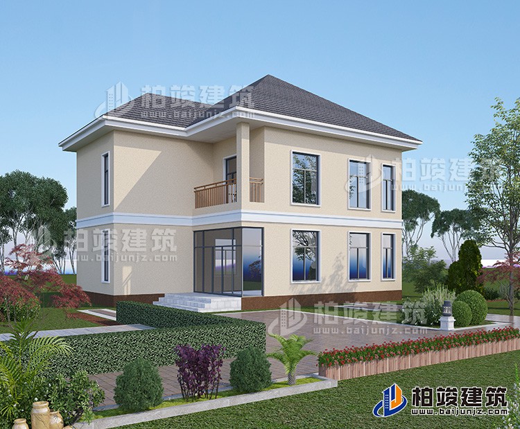 新農村二層帶露臺自建房小別墅圖紙BZ2203-現(xiàn)代風格