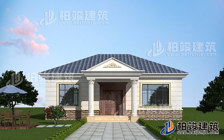 經(jīng)濟型實用歐式一層小樓房別墅平房設(shè)計圖BZ121-簡歐風(fēng)格