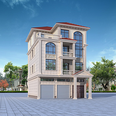 農(nóng)村四層帶商鋪的房屋設(shè)計(jì)圖紙，門(mén)面房帶車(chē)庫(kù)