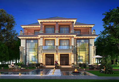 中式三層雙拼別墅圖紙?jiān)O(shè)計(jì)圖 18X13米